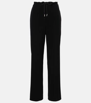 Bonnette wool-blend crêpe straight pants | The Row