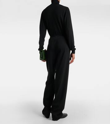 Bonnette wool-blend crêpe straight pants | The Row