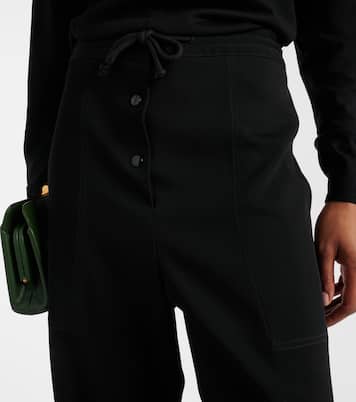 Bonnette wool-blend crêpe straight pants | The Row