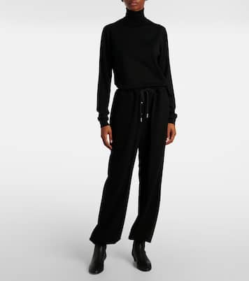 Bonnette wool-blend crêpe straight pants | The Row