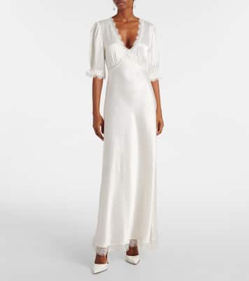 Maxikleid Annabella aus Satin mit Spitze | Rixo