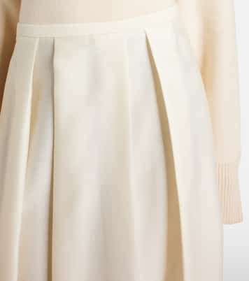 Jupe midi Twinflower en laine et soie | Toteme