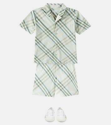 Checked cotton shorts | Burberry Kids