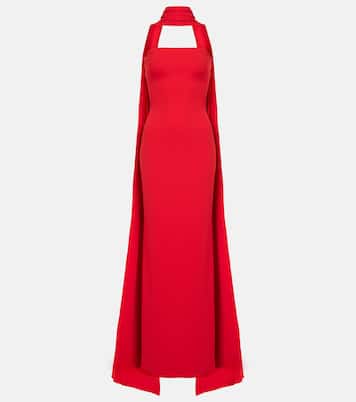 Ainhoa scarf-detail crêpe gown | Solace London