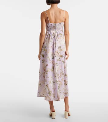 Abito midi Acacia in lino con stampa | Zimmermann
