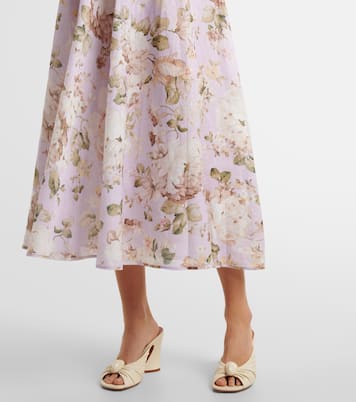 Abito midi Acacia in lino con stampa | Zimmermann