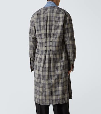 Plaid denim-trimmed cotton coat | Greg Lauren