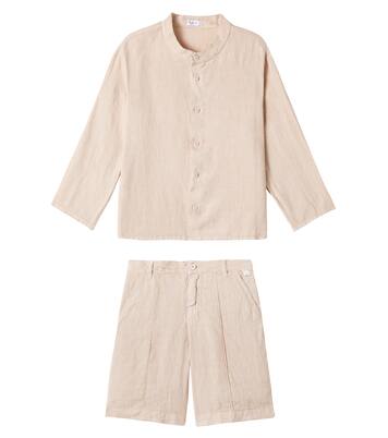 Set aus T-Shirt und Shorts aus Leinen | Il Gufo