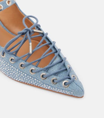 Mules de denim acordonados | Ganni