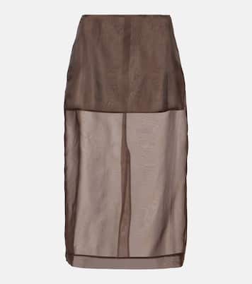 Peri sheer silk-blend midi skirt | The Frankie Shop