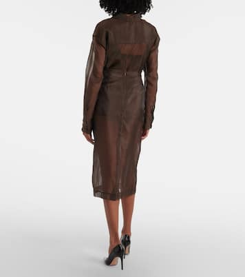 Peri sheer silk-blend midi skirt | The Frankie Shop