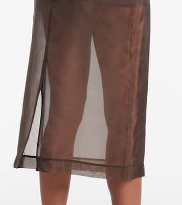 Peri sheer silk-blend midi skirt | The Frankie Shop