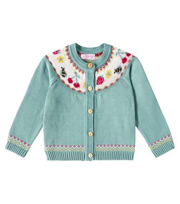 Baby Verano intarsia cotton cardigan | La Coqueta