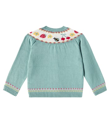 Baby Verano intarsia cotton cardigan | La Coqueta