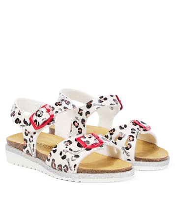 Leopard-print faux leather sandals | Monnalisa