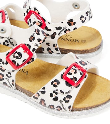 Leopard-print faux leather sandals | Monnalisa