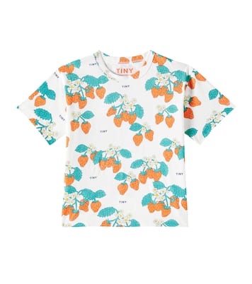 Strawberries cotton jersey T-shirt | Tinycottons