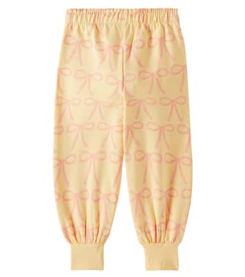 Bows cotton-blend jersey sweatpants | Tinycottons