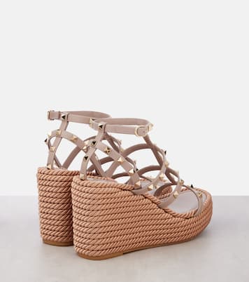 Rockstud leather wedge esapdrilles | Valentino Garavani
