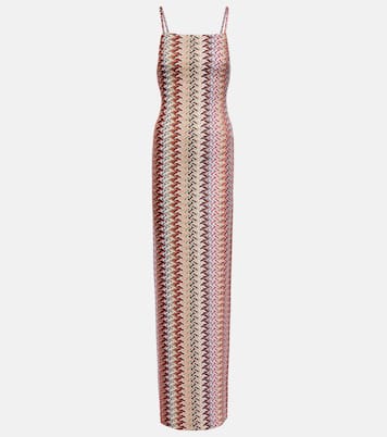 Zigzag lamé maxi dress | Missoni