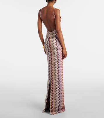 Zigzag lamé maxi dress | Missoni