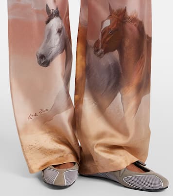 Printed silk twill palazzo pants | The Attico