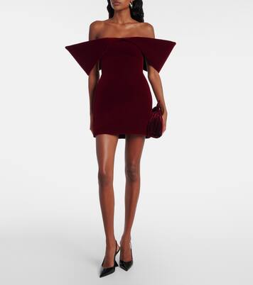 Robe à encolure bardot en velours | David Koma