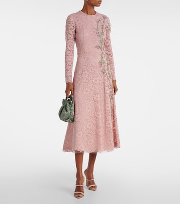 Vestido midi Marlena de encaje bordado | Costarellos