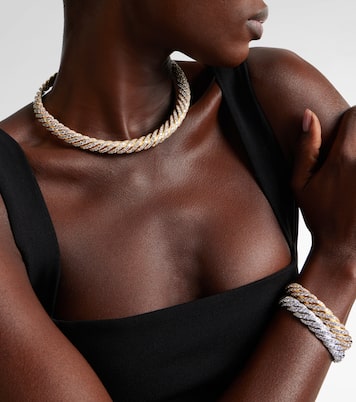 Choker Sculpted Cable Flex en or 18 ct (750/1000) et diamants | David Yurman