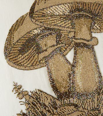 Botanist Mushrooms Large linen cushion | Jonathan Adler