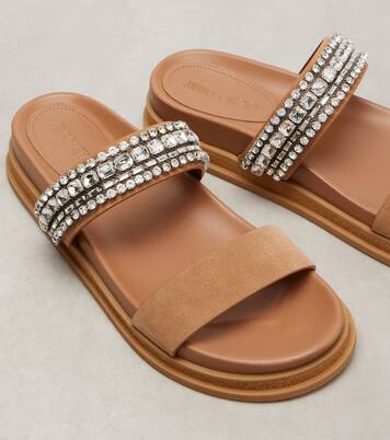 Jadi crystal-embellished suede slides | Jimmy Choo