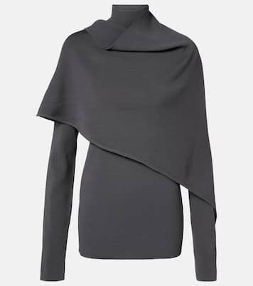 Wrap caped turtleneck sweater | Entire Studios