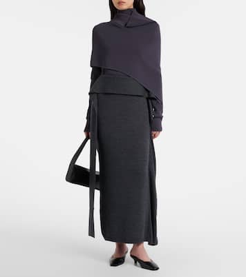 Wrap caped turtleneck sweater | Entire Studios