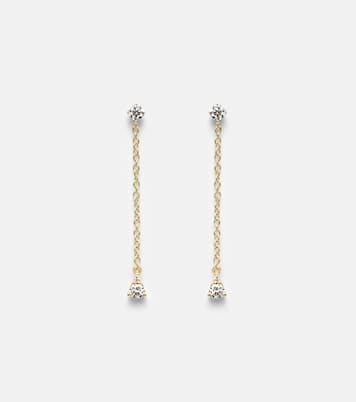 Perfect Pear 14kt gold drop earrings with diamonds | Stone and Strand