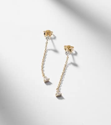 Perfect Pear 14kt gold drop earrings with diamonds | Stone and Strand