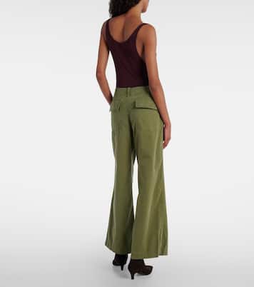 Leon mid-rise cotton twill wide-leg pants | Nili Lotan