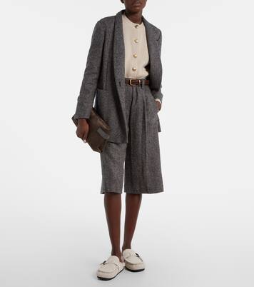 Monili shearling-lined suede mules | Brunello Cucinelli