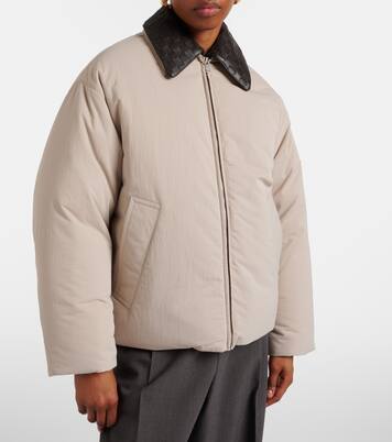 Intrecciato leather-trimmed down jacket  | Bottega Veneta