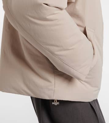 Intrecciato leather-trimmed down jacket  | Bottega Veneta