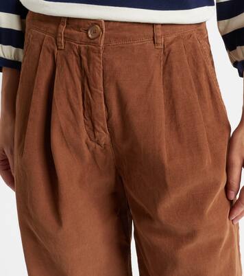 Pantalon droit Gail à taille haute en coton | Velvet