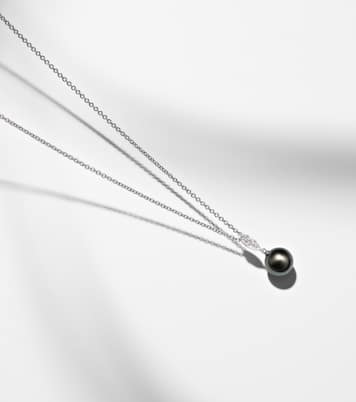 Halskette aus 18kt Weißgold mit Diamanten und Südseeperle | Mikimoto