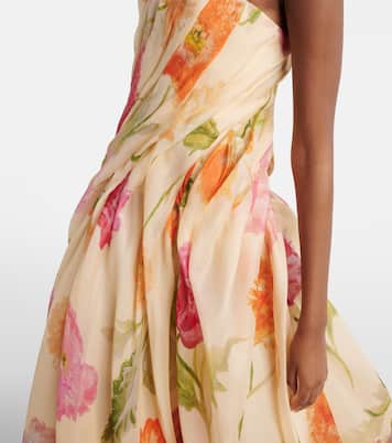 Floral silk crêpe organza bustier gown | Carolina Herrera
