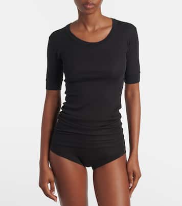 Ribbed-knit cotton-blend top | Calvin Klein Collection