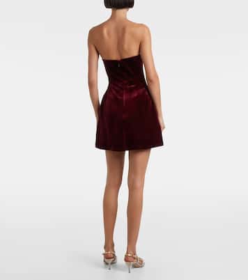 Besticktes Minikleid Rosario aus Samt | Leo Lin