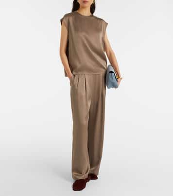 Dasha silk charmeuse top | Asceno