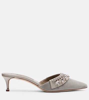 Tulipe 50 embellished velvet mules | Manolo Blahnik