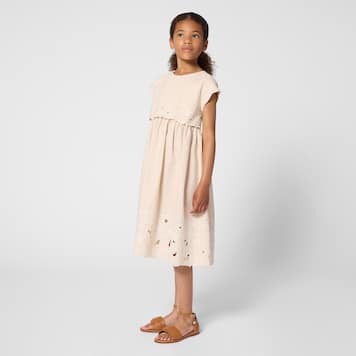 Broderie anglaise cotton dress | Chloé Kids