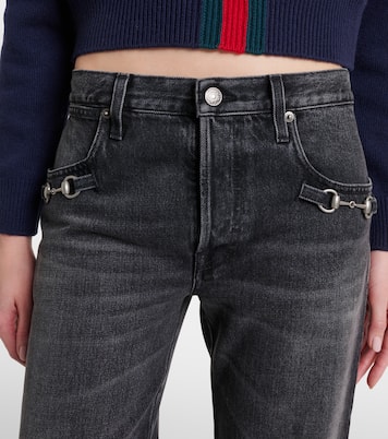Horsebit wide-leg jeans | Gucci