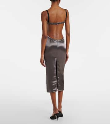 Open-back satin midi dress | The Attico