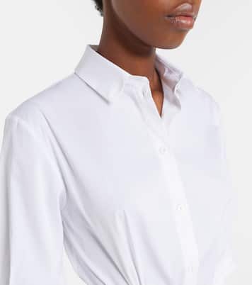 Cognac cotton-blend midi dress | Max Mara